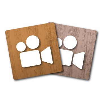Plaquettes 90x90mm - Vidéo Protection - Wood | NOVAP