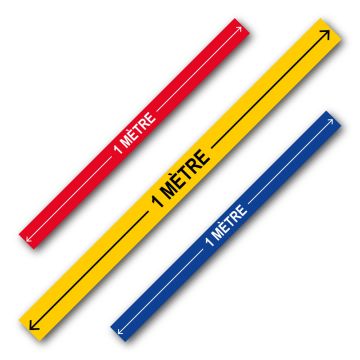 Bande horizontal 1 mètre + flèche - spécial sol - 1000 x 70mm - Novap