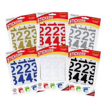 Chiffres autocollants 40mm - NOVADHESIFS