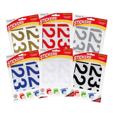Chiffres autocollants 60mm - NOVADHESIFS