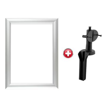 Support d'informations aluminium avec support enrouleur