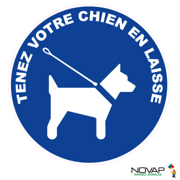 Panneau Obligation de tenir son chien en laisse - Novap