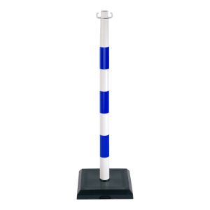 Poteau PVC Bleu/Blanc sur socle lesté 3kg - Novap