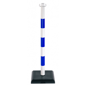 Poteau PVC Bleu/Blanc sur socle lesté 3kg - Novap