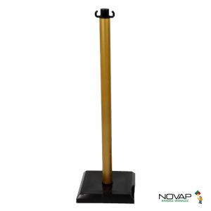 Poteau PVC champagne sur socle lesté 3kg - Novap