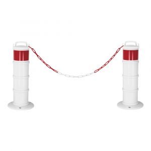 Kit de 2 balises modulables Blanche avec une bande rétroréfléchissante Rouge - Novap