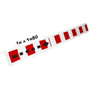 Barrière téléscopique 1 à 1,80m rétroréfléchissante Rouge/Blanche type K2 - Novap