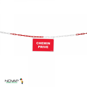 Kit de délimitation chaîne rouge/blanc et panneau chemin privé - 1365025