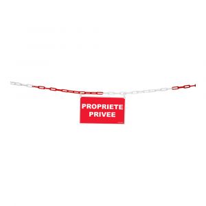 Kit de délimitation chaîne rouge/blanc et panneau propriété privée - Novap