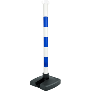 Poteau PVC Bleu/Blanc BI-POSE sur socle lesté 4kg - Novap
