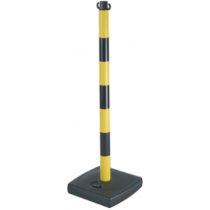 Poteau PVC Jaune/Noir sur socle à lester 4kg - Novap