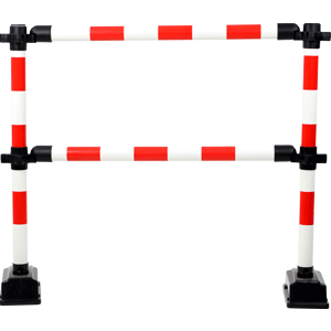 Barrière Express 2 lisses 1m Rouge/Blanc - Novap