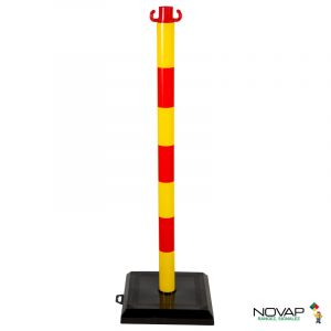 Poteau PVC Jaune/Rouge sur socle lesté 3kg - Novap