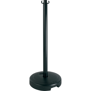 Poteau PVC Noir sur socle à lester 9kg - Novap