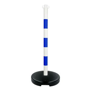 Poteau PVC Bleu/Blanc sur socle à lester 9kg - Novap