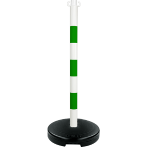Poteau PVC Vert/Blanc sur socle à lester 9kg - Novap
