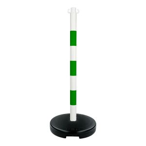 Poteau PVC Vert/Blanc sur socle à lester 9kg - Novap