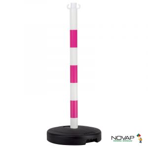 Poteau PVC Rose FME/Blanc sur socle à lester 9kg - Novap