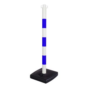 Poteau PVC Bleu/Blanc sur socle à lester 4kg - Novap
