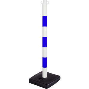Poteau PVC Bleu/Blanc sur socle à lester 4kg - Novap