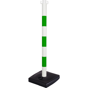 Poteau PVC Vert/Blanc sur socle à lester 4kg - Novap