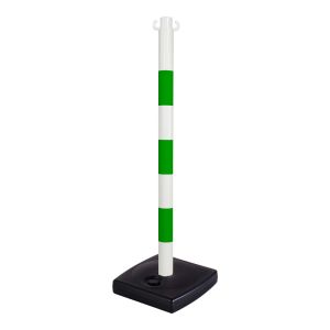 Poteau PVC Vert/Blanc sur socle à lester 4kg - Novap