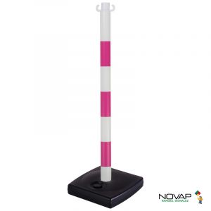 Poteau PVC Rose FME/Blanc sur socle à lester 4kg - Novap