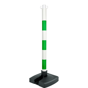 Poteau PVC Vert/Blanc BI-POSE sur socle lesté 4kg - Novap