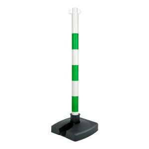 Poteau PVC Vert/Blanc BI-POSE sur socle lesté 4kg - Novap