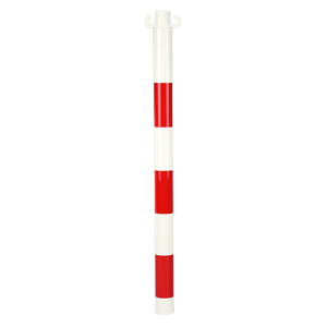 Kit de 2 poteaux acier Rouge/Blanc sans manchon - Novap