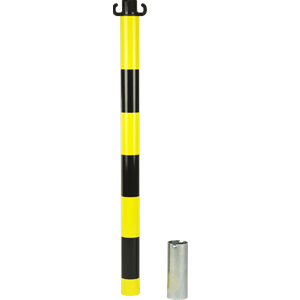 Kit de 2 poteaux acier Jaune/Noir avec manchon - Novap