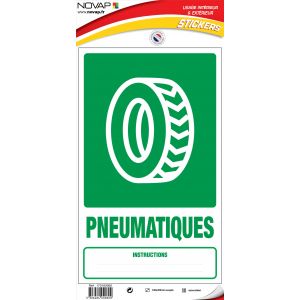 Panneau Dechets pneumatiques - Vinyle adhésif 330x200mm - 4000800