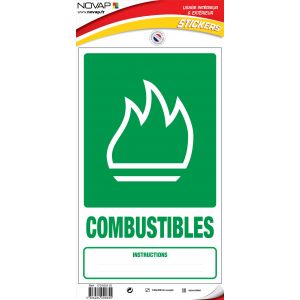 Panneau Dechets combustibles - Vinyle adhésif 330x200mm - 4000855