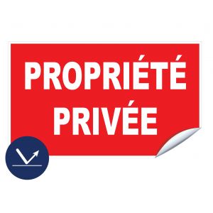 Panneau adhésif Propriété privée - Rétroréfléchissant Classe 1 - 330X200mm - 4006130