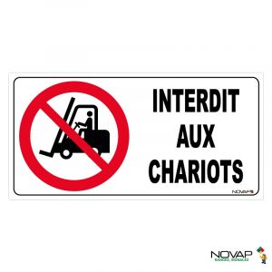 Panneau interdit aux chariots pour sol - 960x480 mm - Novap