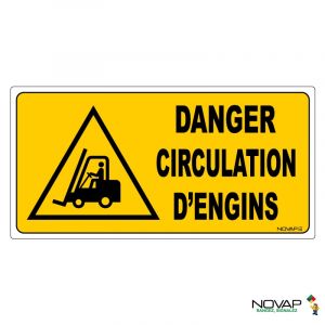 Panneau danger circulation pour sol - 960x480 mm - Novap