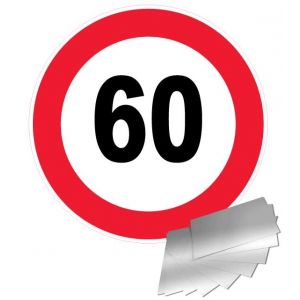Panneau Vitesse limitée à 60 km/h - Alu Ø300mm - Novap