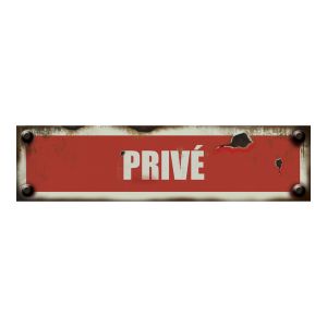 Plaquette vintage Privé - Rigide 170x45mm - 4019383