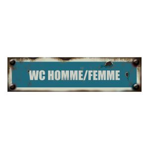 Plaquette vintage WC homme/femme - Rigide 170x45mm - 4019420