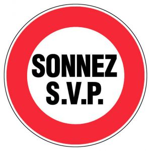 Panneau Sonnez SVP - Rigide Ø80mm - 4020297
