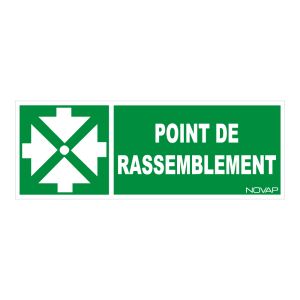 Panneau Point de rassemblement (vert) - Rigide 330x120mm - 4030456