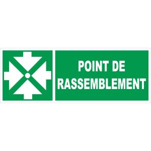 Panneau Point de rassemblement (vert) - Rigide 330x120mm - 4030456