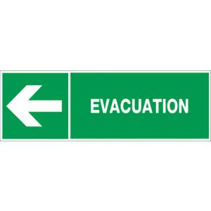 Panneau Evacuation flèche gauche - Rigide 450x150mm - 4030906