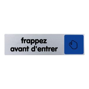 Plaquette de porte Frappez avant d'entrer - couleur 170x45mm - 4033136