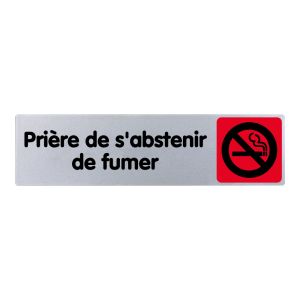 Plaquette de porte Priére de s'abstenir de fumer - couleur 170x45mm - 4033365