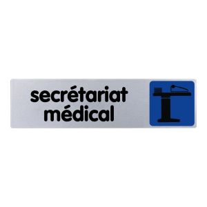 Plaquette de porte Secretariat medical - couleur 170x45mm - Novap