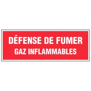Panneau Défense de fumer gaz inflammables - Rigide 330x120mm - 4034973