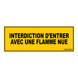 Panneau Interdiction d'entrer avec une flamme nue - Rigide 330x120mm - 4035024