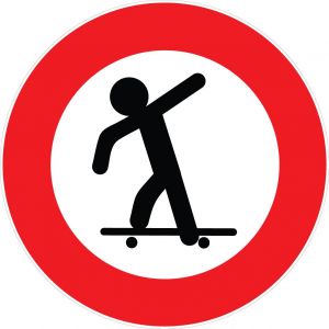 Panneau Symbole skateboard - Rigide Ø300mm - 4035192