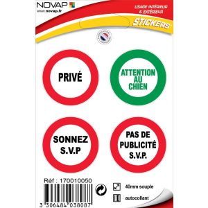 Planche de 4 Stickers Ø 40mm - Spécial boite aux lettres - 4038087